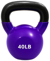 French Fitness Vinyl Kettlebell 40 lbs - Front view
