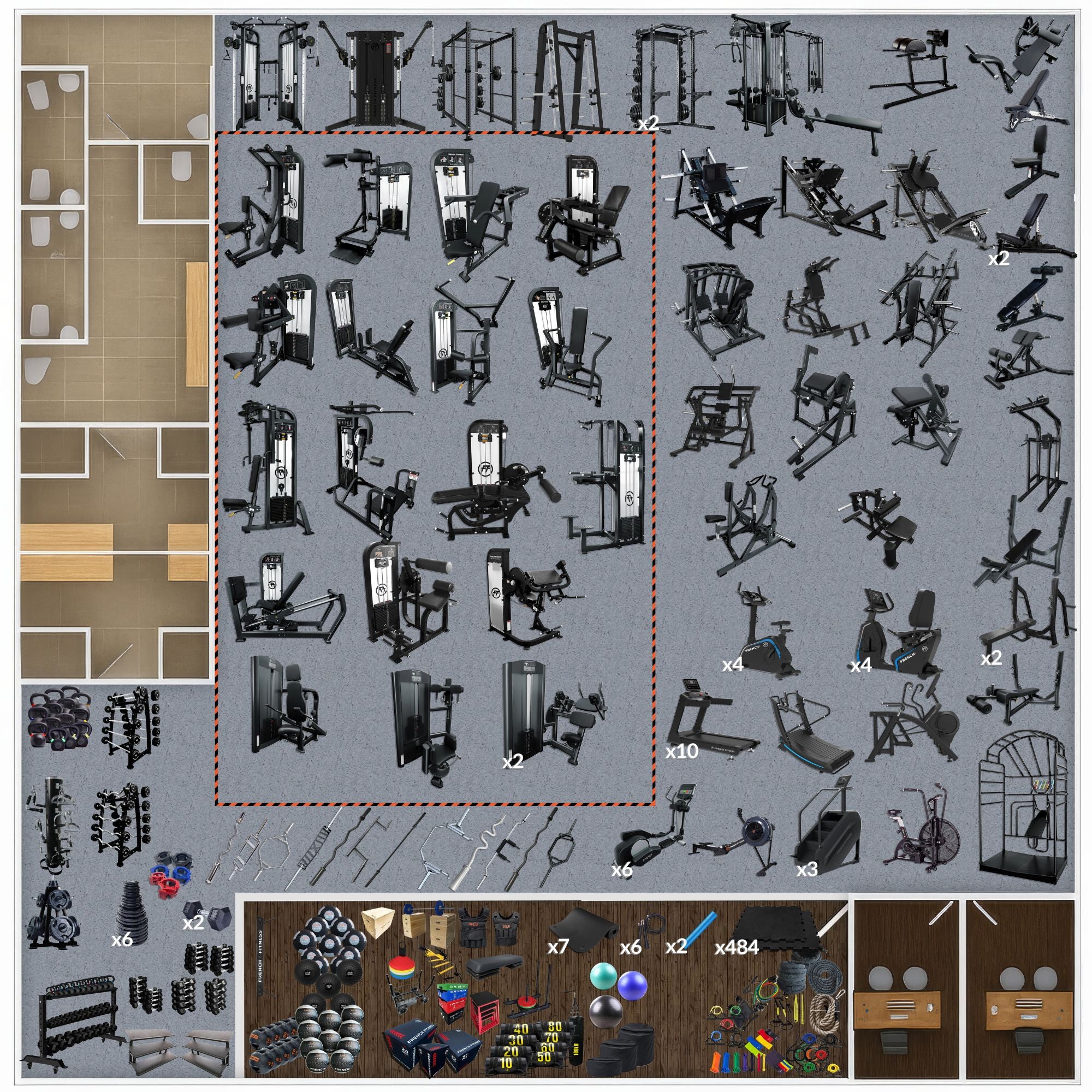 5,000 Sq Ft Gym (Set B)