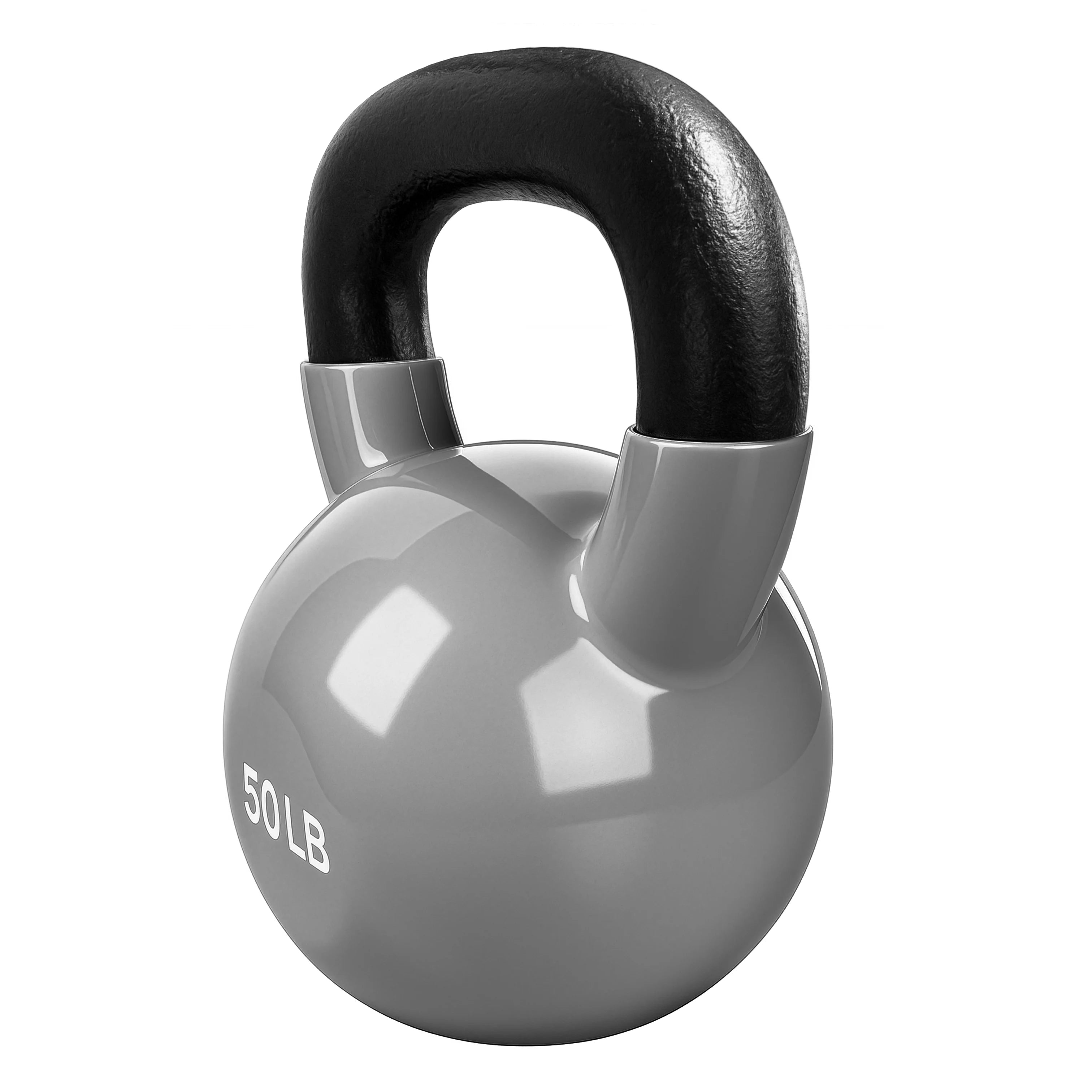 French Fitness Vinyl Kettlebell 50 lbs - Angled View