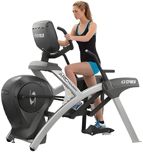 Cybex 771a Arc Trainer (Remanufactured) - Angled View with User