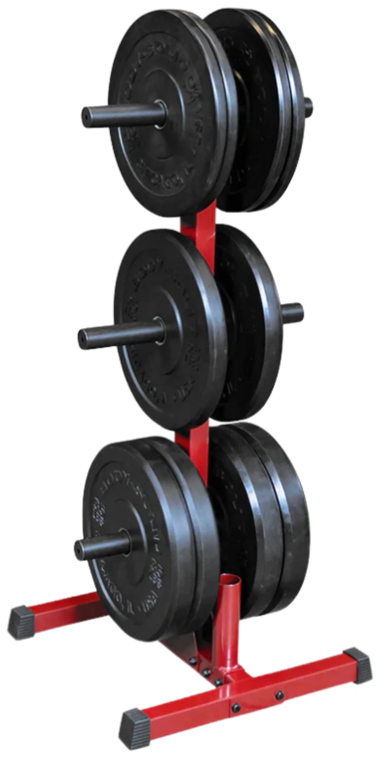 Body-Solid BFWT10 Best Fitness Weight Tree & Bar Holder - Close-Up View with Weight Plates