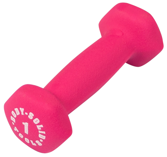 Body-Solid BSTND1 Neoprene Dumbbell- 1 lb. Pink (New)