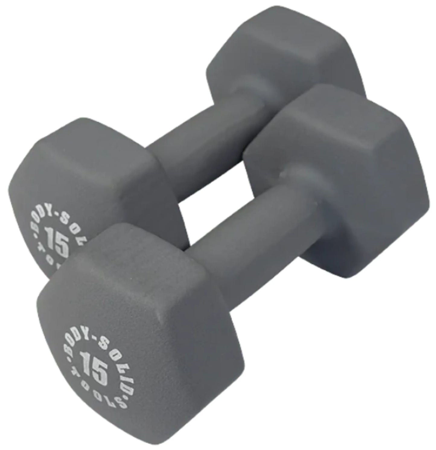 Body Solid BSTND15 Neoprene Dumbbell- 15 lbs. Gray (New)