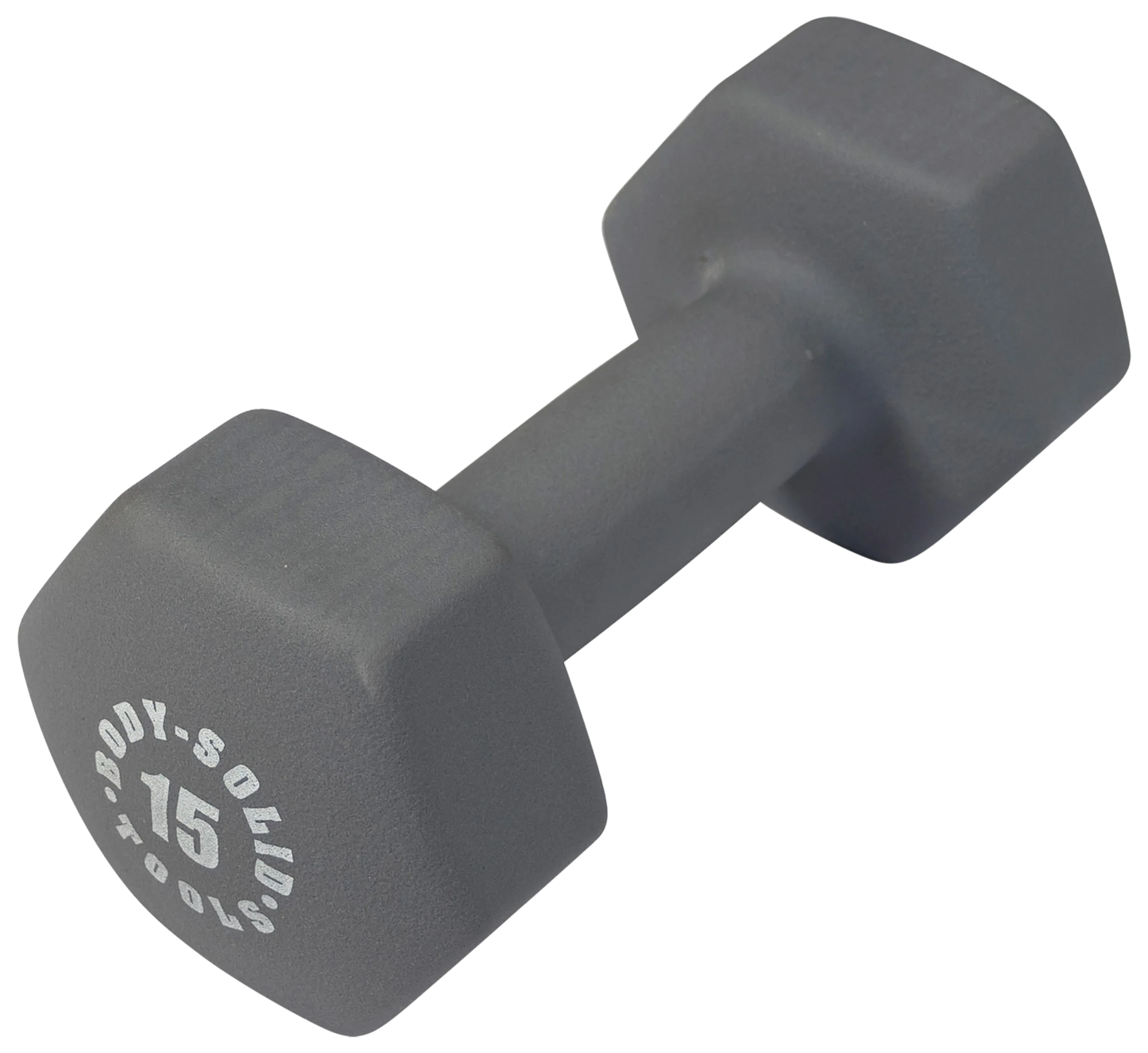 Body Solid BSTND15 Neoprene Dumbbell- 15 lbs. Gray (New)