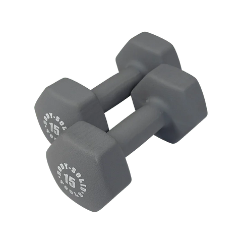 Body Solid BSTND15 Neoprene Dumbbell- 15 lbs. Gray (New)