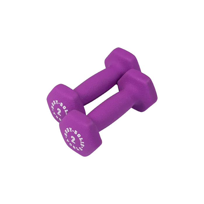 Body Solid BSTND2 Neoprene Dumbbell- 2 lbs. Light Purple (New)