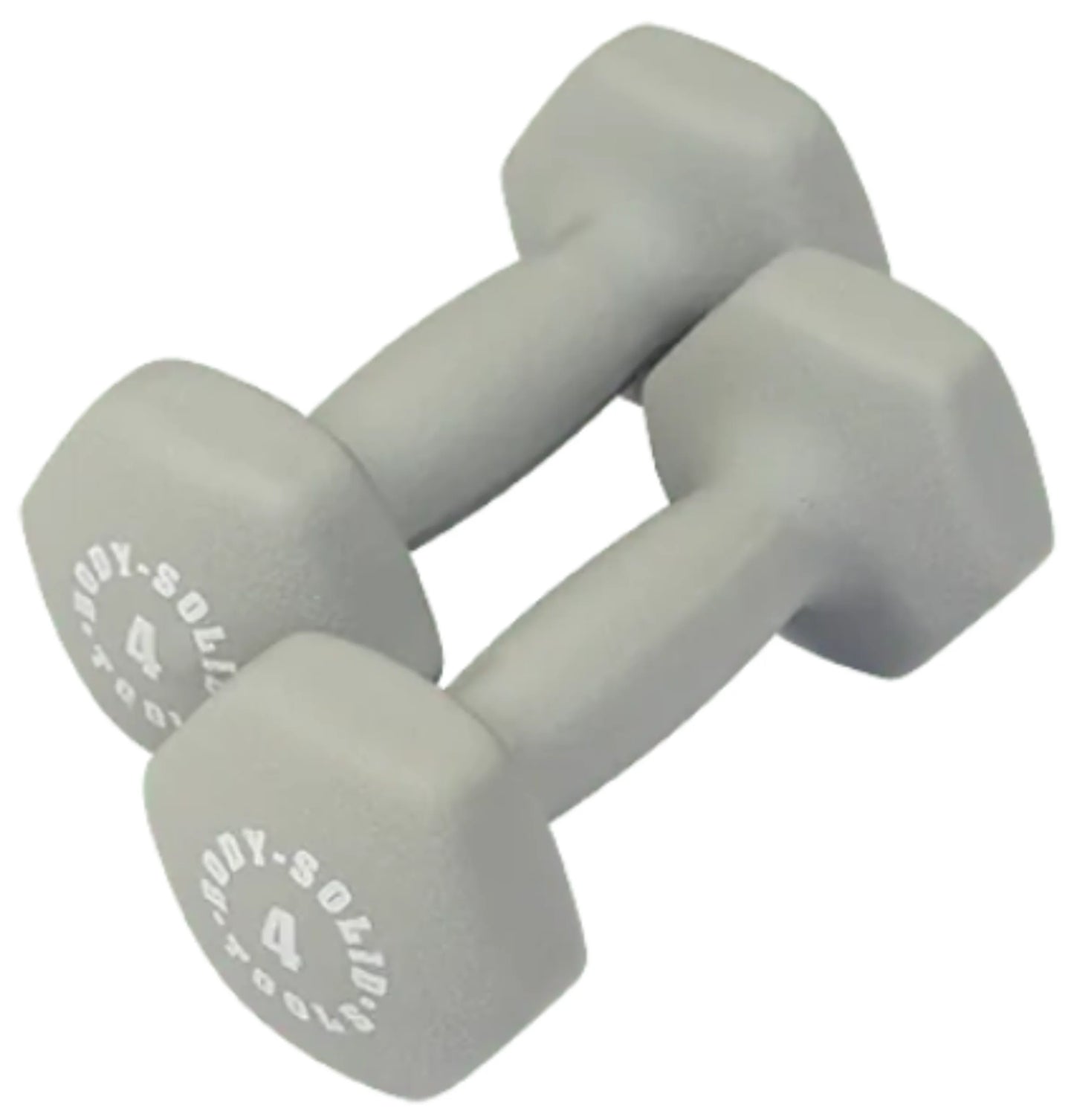 Body Solid BSTND4 Neoprene Dumbbell- 4 lbs. Light Gray (New)
