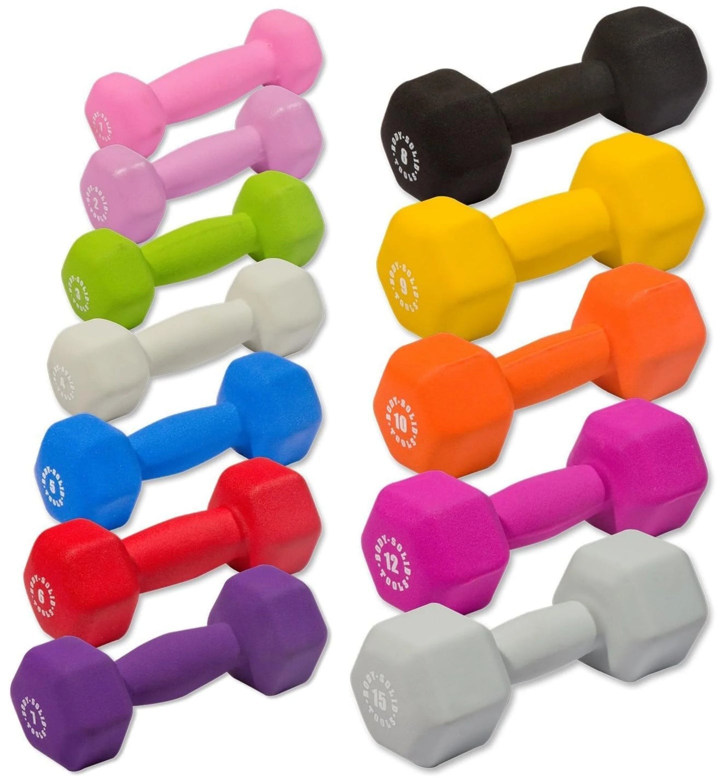 Body Solid BSTND4 Neoprene Dumbbell- 4 lbs. Light Gray (New)