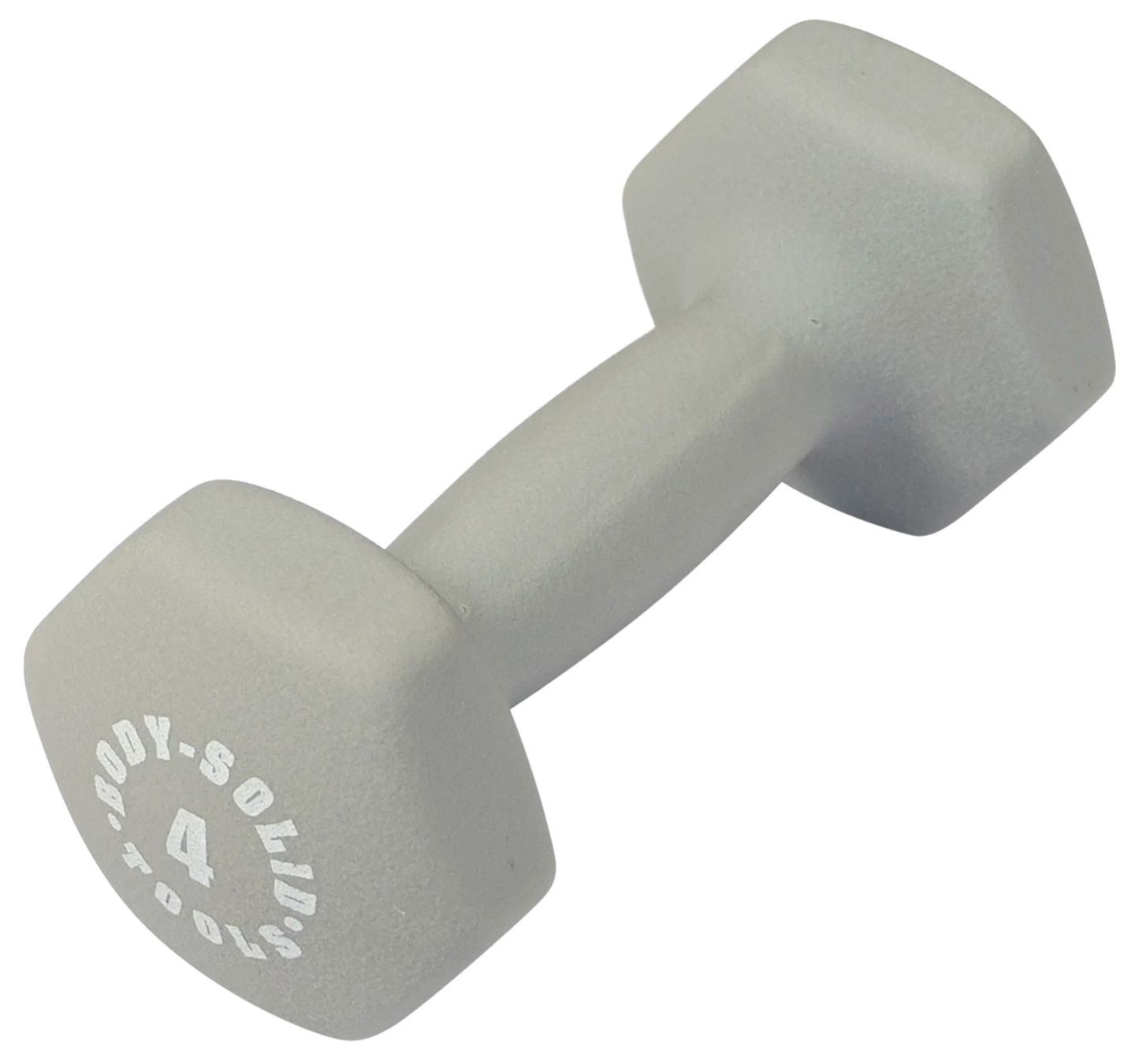 Body Solid BSTND4 Neoprene Dumbbell- 4 lbs. Light Gray (New)