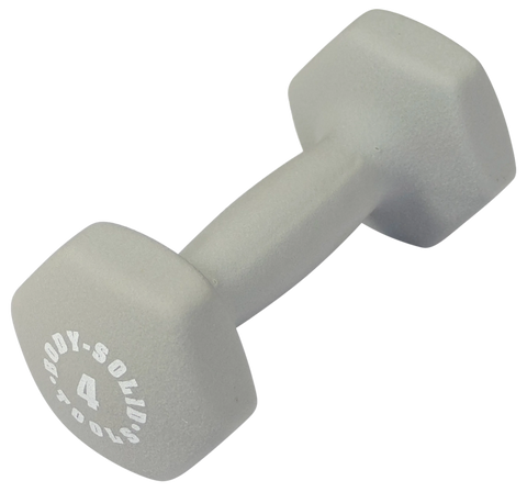 Body Solid BSTND4 Neoprene Dumbbell- 4 lbs. Light Gray (New)