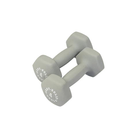 Body Solid BSTND4 Neoprene Dumbbell- 4 lbs. Light Gray (New)