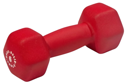 Body Solid BSTND6 Neoprene Dumbbell- 6 lbs. Red (New)
