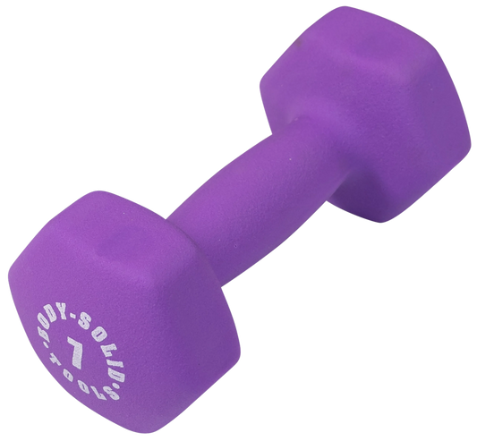 Body Solid BSTND7 Neoprene Dumbbell- 7 lbs. Purple (New)
