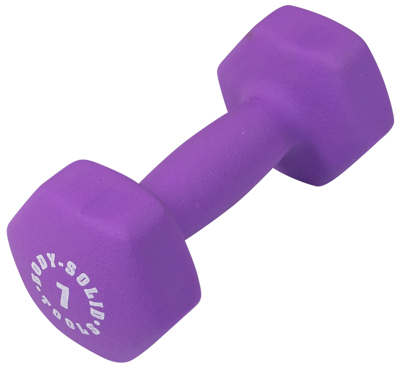 Body Solid BSTND7 Neoprene Dumbbell- 7 lbs. Purple (New)