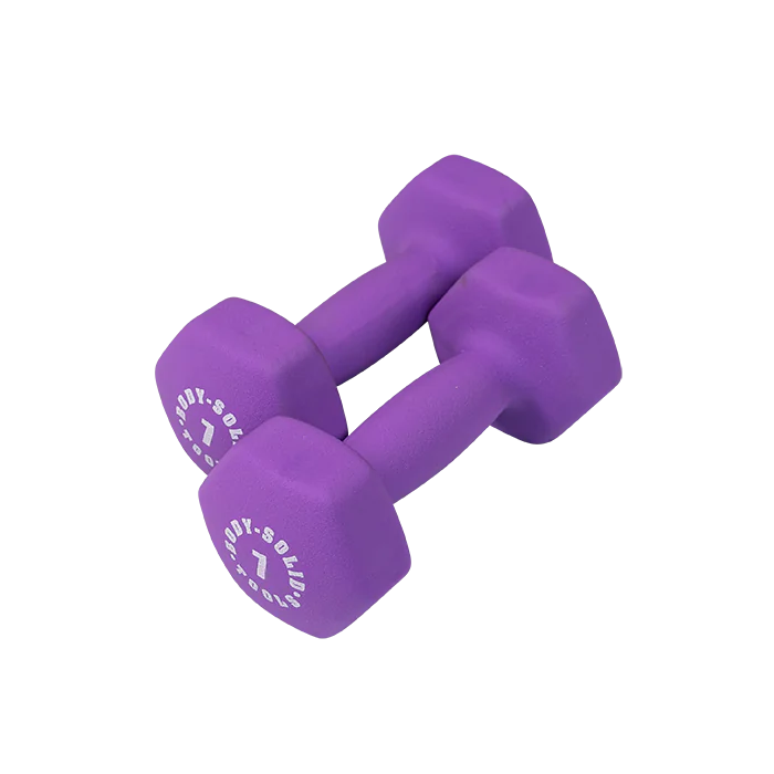 Body Solid BSTND7 Neoprene Dumbbell- 7 lbs. Purple (New)