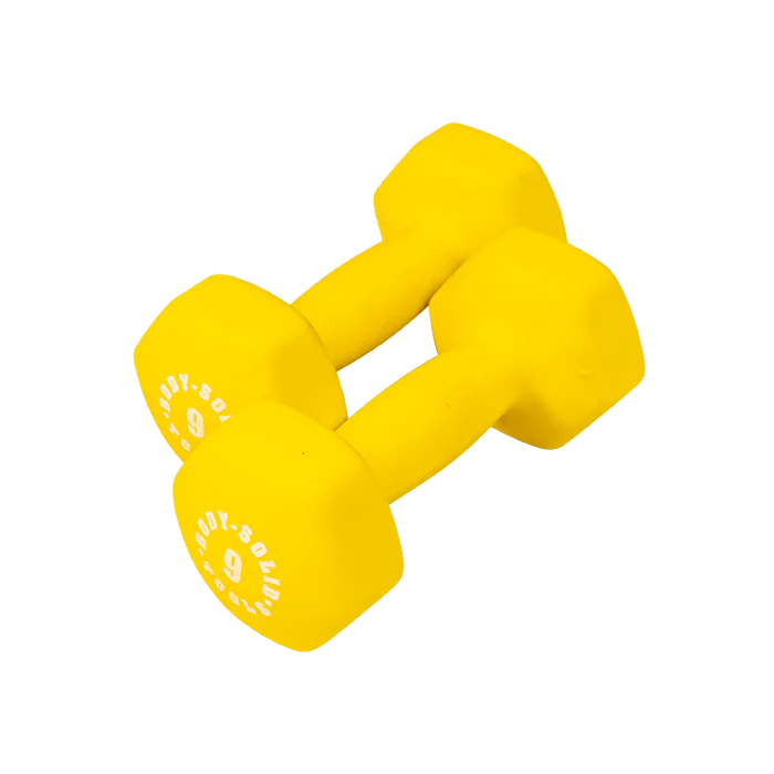Body Solid BSTND9 Neoprene Dumbbell- 9 lbs. Yellow (New)