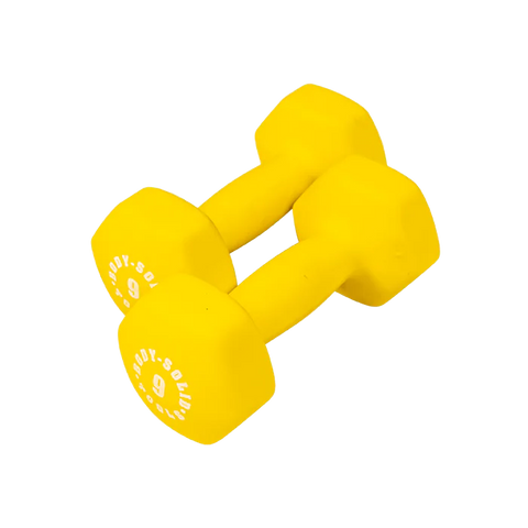 Body Solid BSTND9 Neoprene Dumbbell- 9 lbs. Yellow (New)