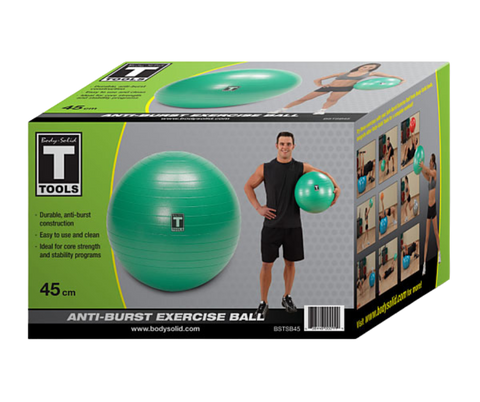 Body Solid BSTSB45 Exercise Ball 45cm Green (New) Image 4