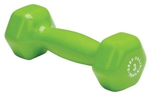 Body Solid BSTVD3 Vinyl Dumbbell 3 lbs. Green - Angled View