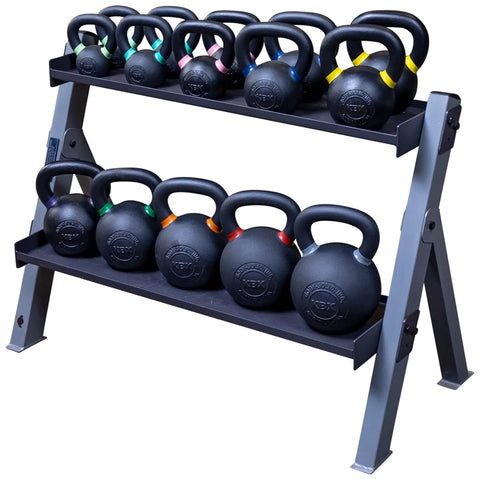 Body Solid GDKR100B Dual Dumbbell & Kettlebell Rack - Black (New)