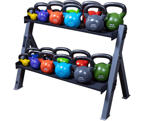 Body Solid GDKR100B Dual Dumbbell & Kettlebell Rack - Black (New) Image 2