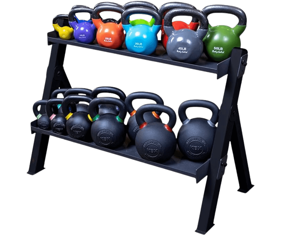 Body Solid GDKR100B Dual Dumbbell & Kettlebell Rack - Black (New) Image 3
