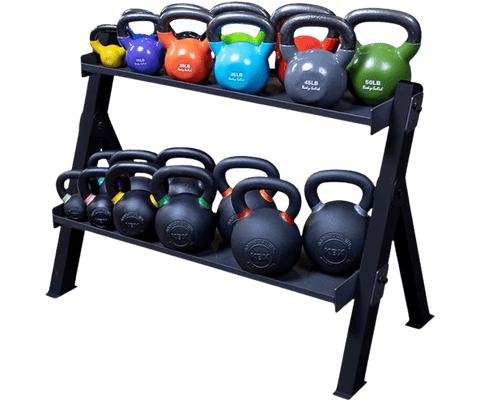 Body Solid GDKR100B Dual Dumbbell & Kettlebell Rack - Black (New) Image 3