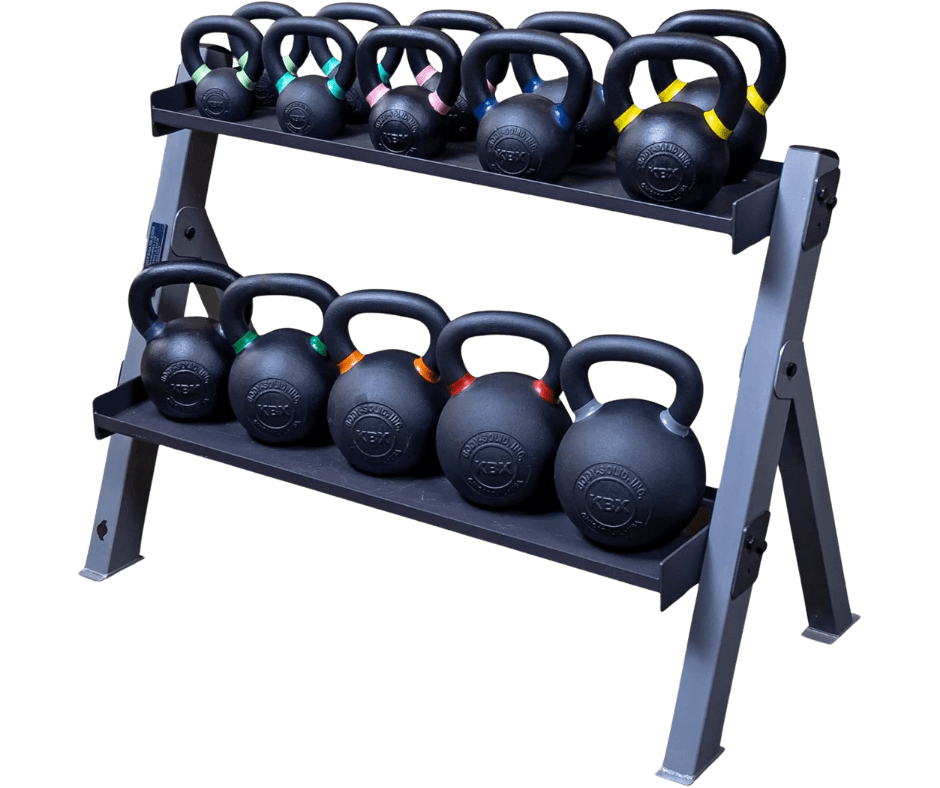 Body Solid GDKR100B Dual Dumbbell & Kettlebell Rack - Black (New) Image 4