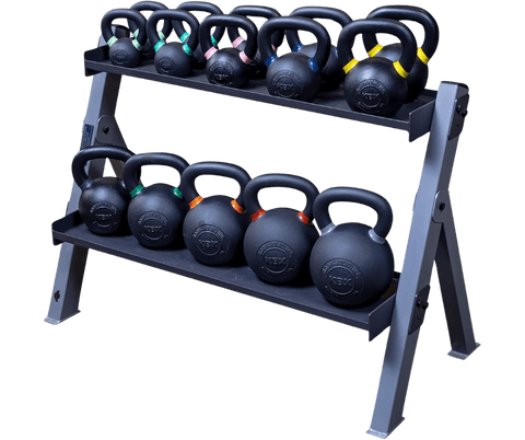 Body Solid GDKR100B Dual Dumbbell & Kettlebell Rack - Black (New) Image 4