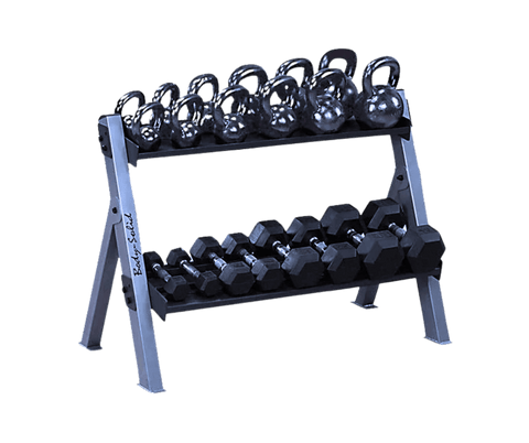 Body Solid GDKR100B Dual Dumbbell & Kettlebell Rack - Black (New) Image 5