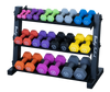 Body Solid GDR34B 3 Tier Horizontal 34" Vinyl or Neoprene Dumbbell Rack (New)