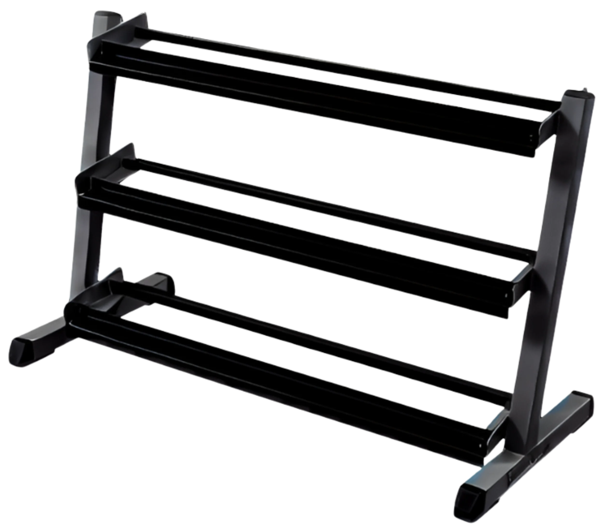 Body Solid GDR48B 3 Tier Horizontal 48" Dumbbell Rack - Angled View