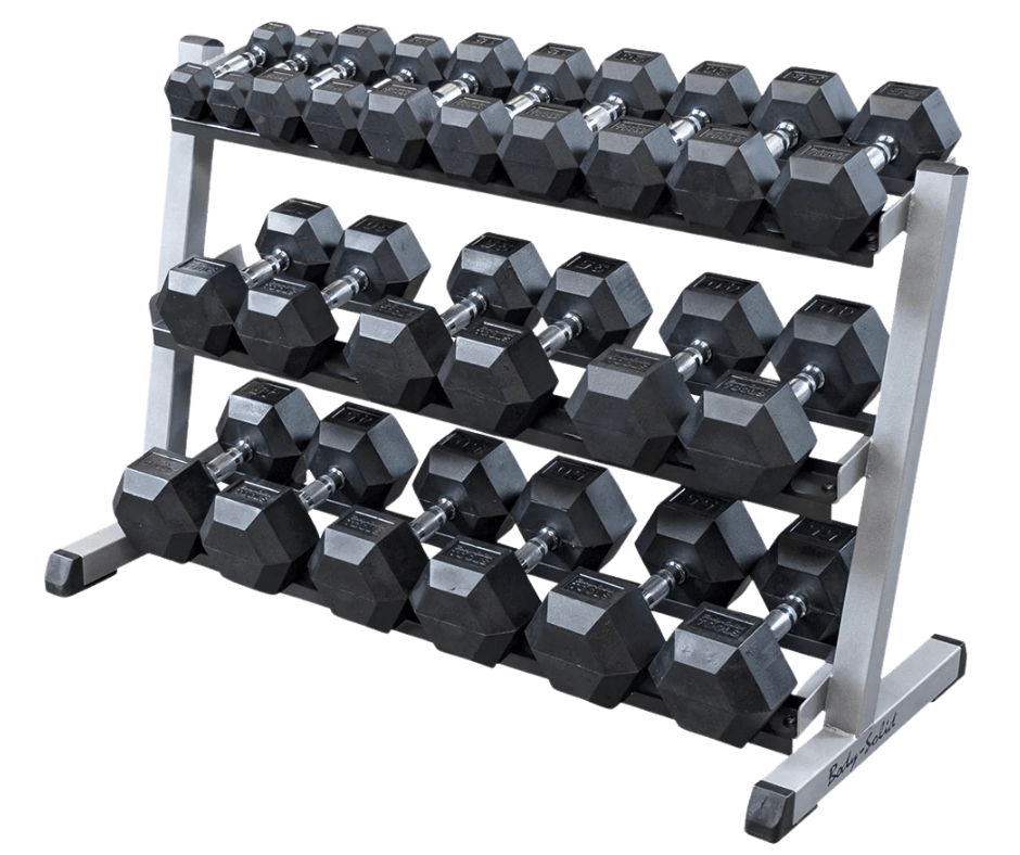 Body Solid GDR48B 3 Tier Horizontal 48" Dumbbell Rack (New) Image 3