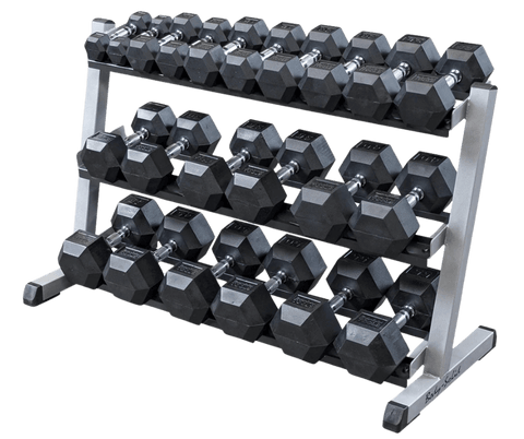 Body Solid GDR48B 3 Tier Horizontal 48" Dumbbell Rack (New) Image 3
