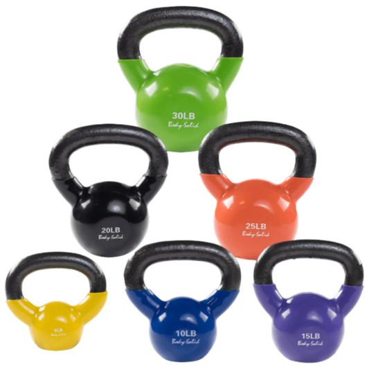 Body Solid KBVS105 Vinyl Coated Kettlebell Set 5-30 lb. (New)