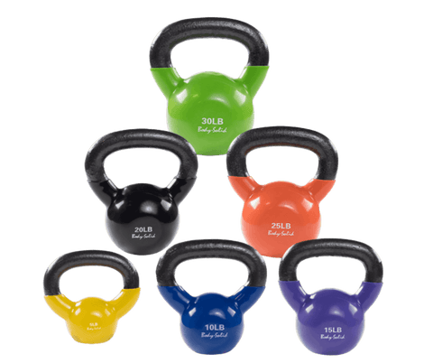 Body Solid KBVS105 Vinyl Coated Kettlebell Set 5-30 lb. (New) Image