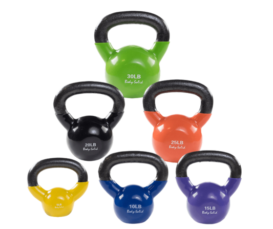 Body Solid KBVS105 Vinyl Coated Kettlebell Set 5-30 lb. (New)