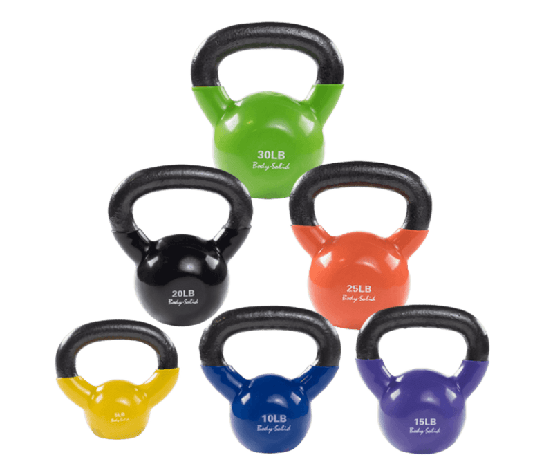 Body Solid KBVS105 Vinyl Coated Kettlebell Set 5-30 lb. (New) Image