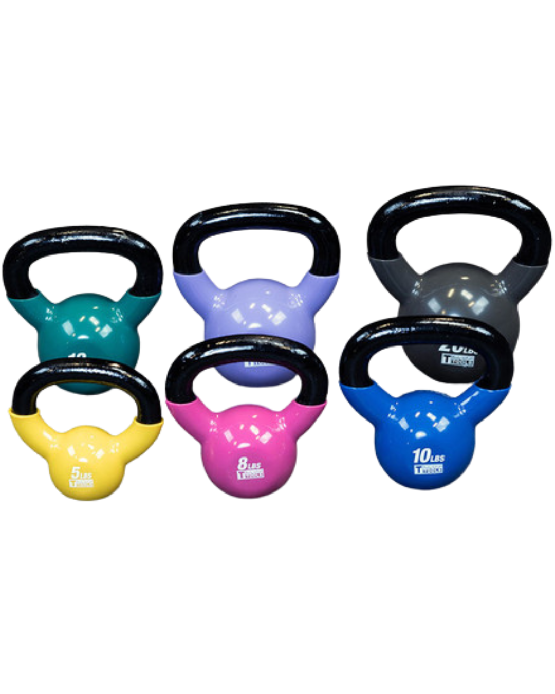 Body Solid KBVS70PACK Vinyl Coated Kettlebell Set 5-20 lb. with GDKR50 (New)