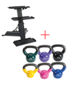 Body Solid KBVS70PACK Vinyl Coated Kettlebell Set 5-20 lb. with GDKR50 (New)