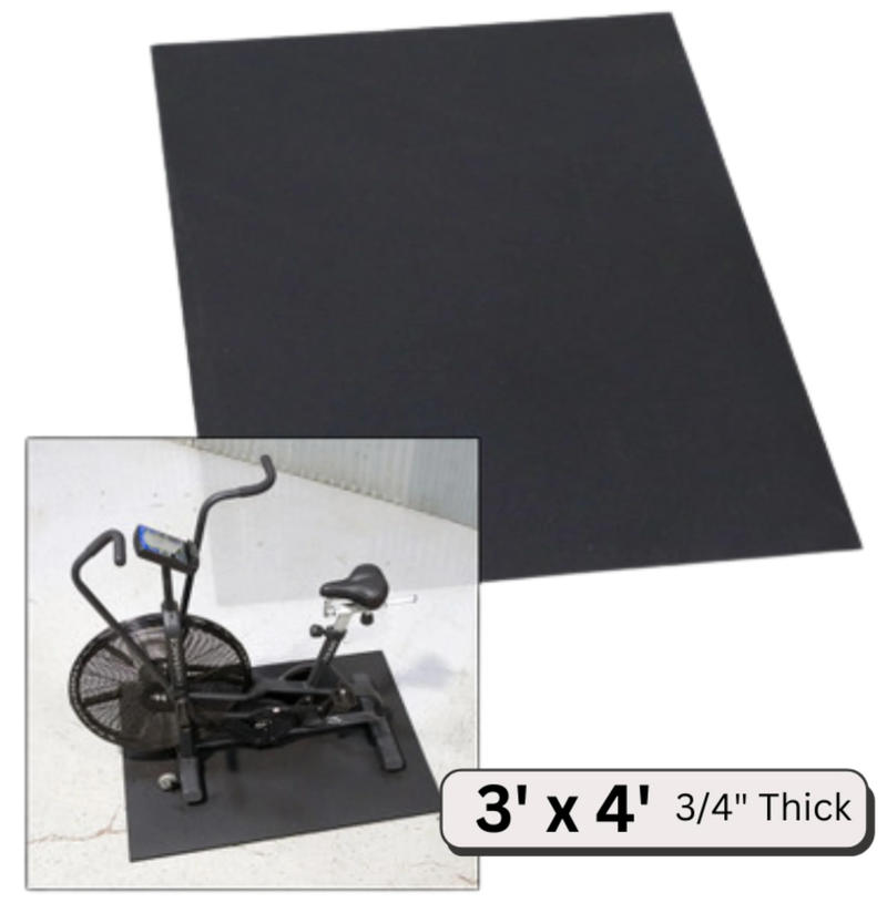 Body-Solid RFM3-4BLK3 Rubber Equipment Mat 3' x 4', 3/4" Thick (New)