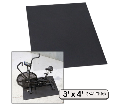 Body-Solid RFM3-4BLK3 Rubber Equipment Mat 3' x 4', 3/4" Thick (New)