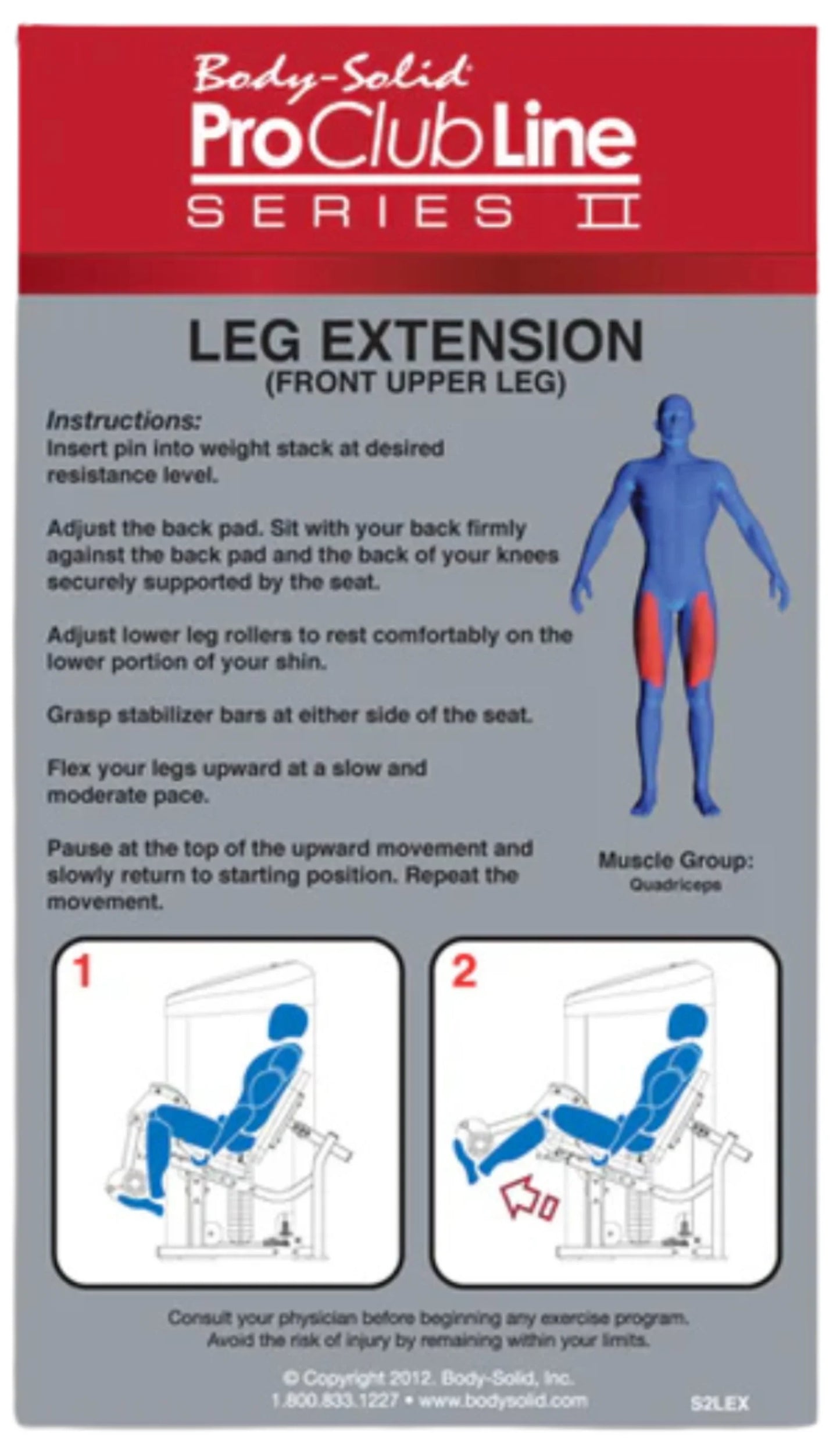 Body-Solid S2LEX-1 Series II Leg Extension (New)