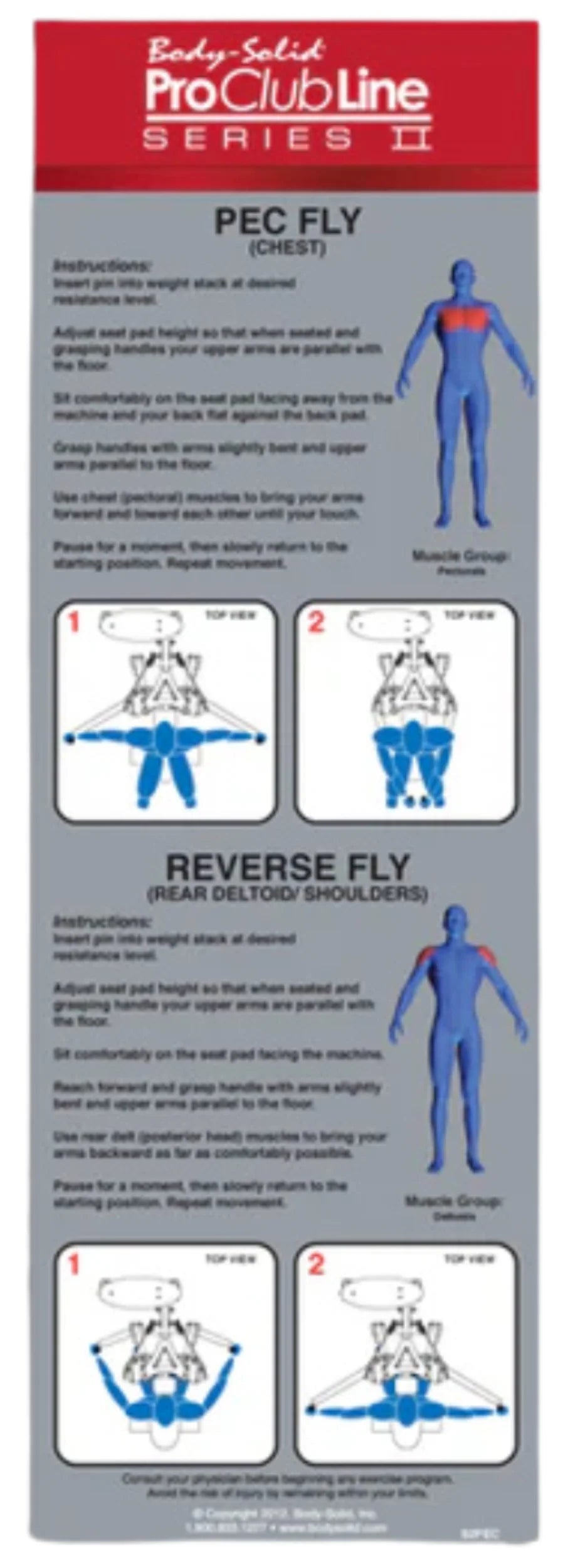 Body-Solid S2PEC-1 Series II Pec Fly and Rear Delt (New)