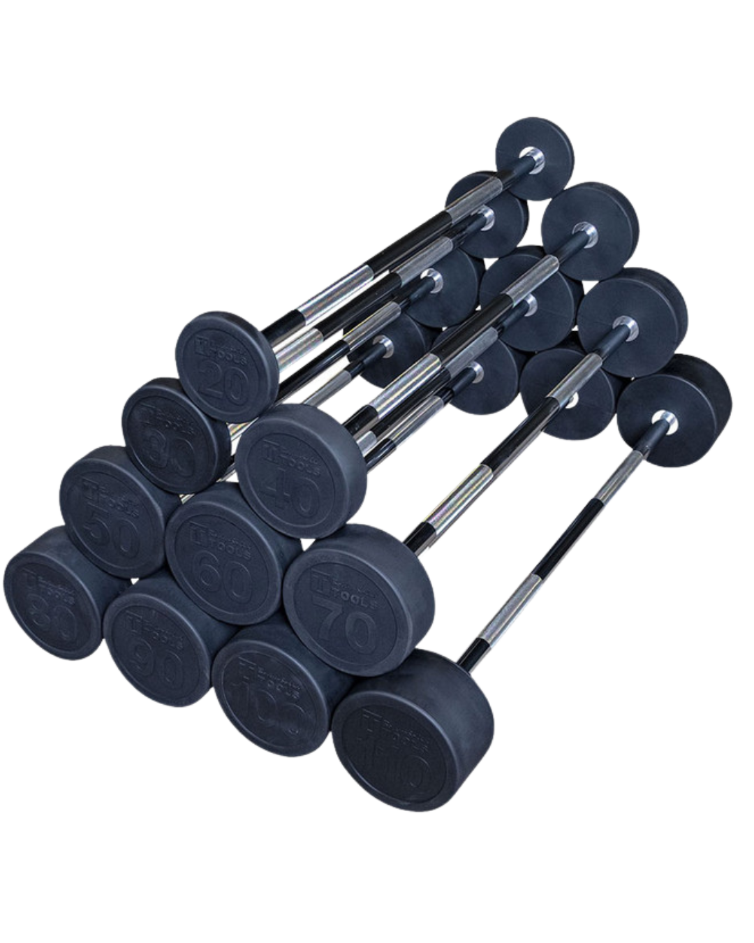 Body Solid SBB Fixed Weight Barbell Set, 10 Bars (New)