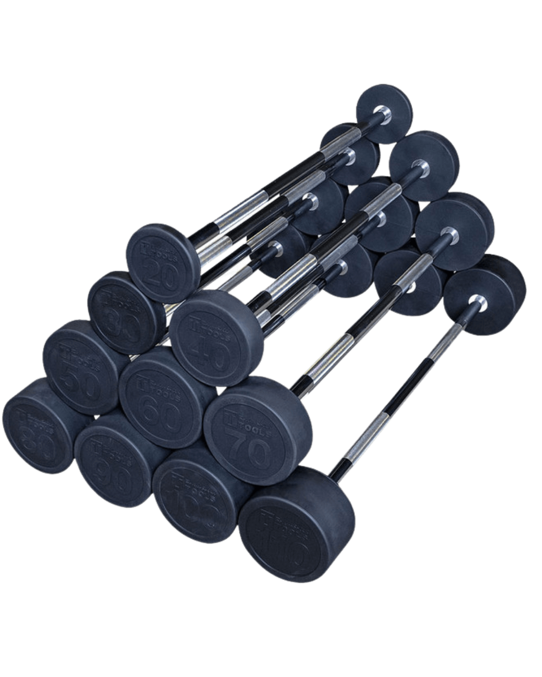 Body Solid SBB Fixed Weight Barbell Set, 10 Bars (New) Image