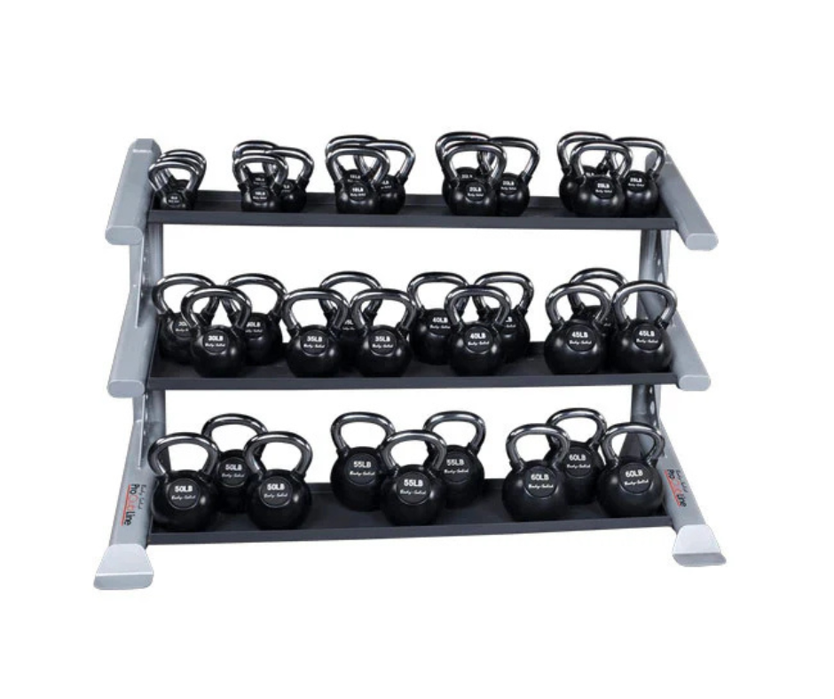 Body Solid SDKR1000KB 3 Tier PCL Kettlebell Rack (New)