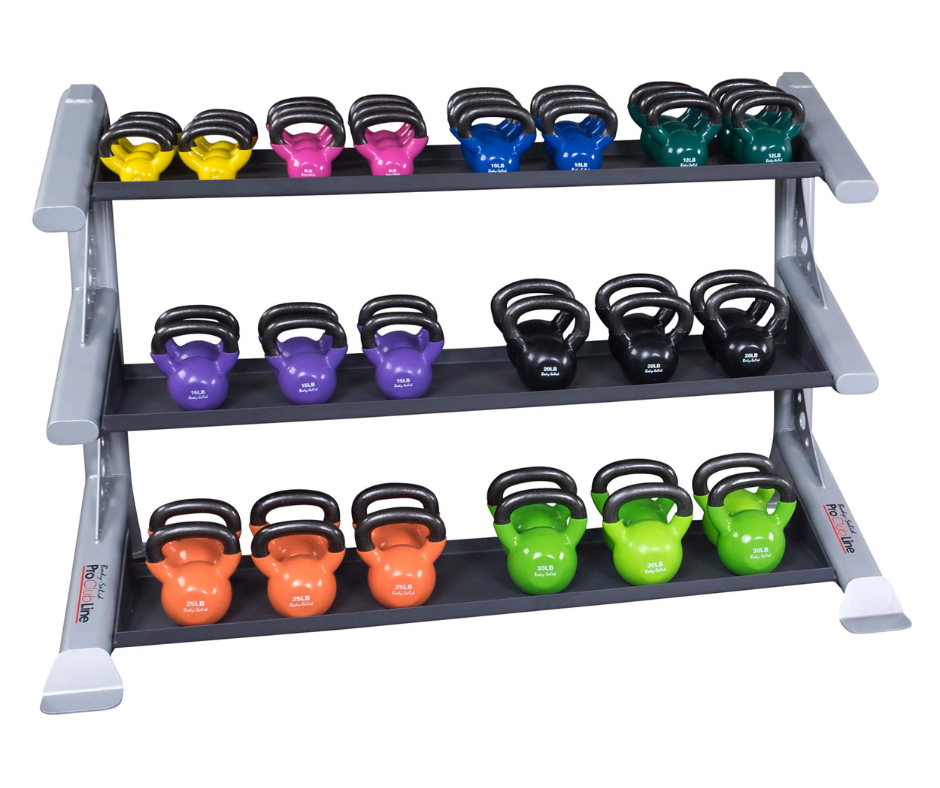 Body Solid SDKR1000KB 3 Tier PCL Kettlebell Rack (New)
