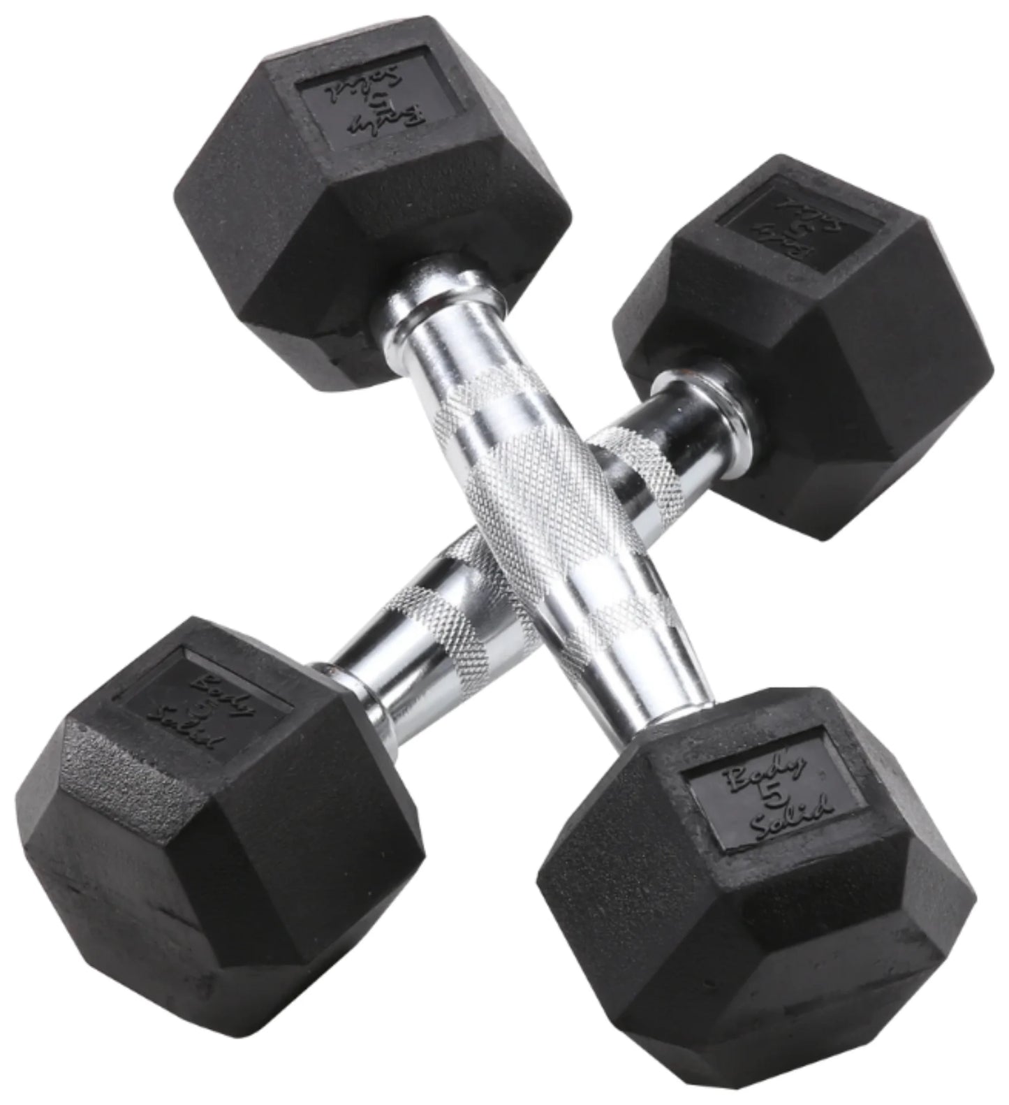 Body Solid SDRS550 Rubber Coated Hex Dumbbell Set 5 to 50 lbs. (New)