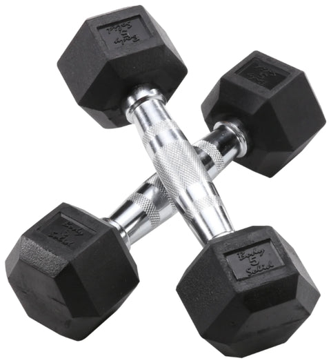 Body Solid SDRS550 Rubber Coated Hex Dumbbell Set 5 to 50 lbs. (New)